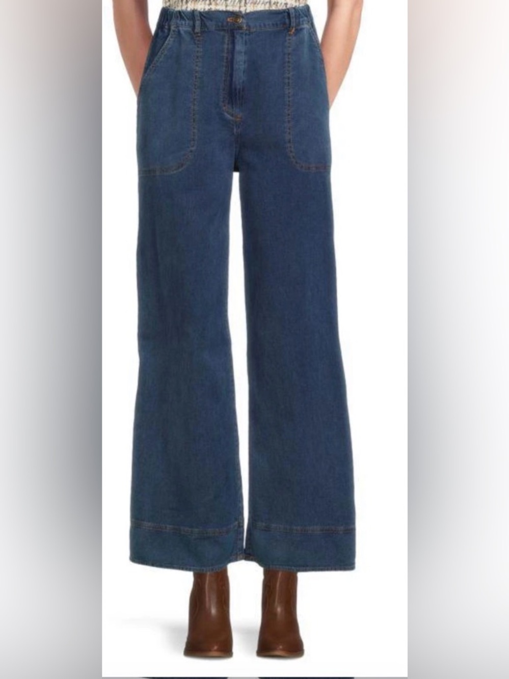 Classic Wide-Leg Women’s Jeans - Dark Blue